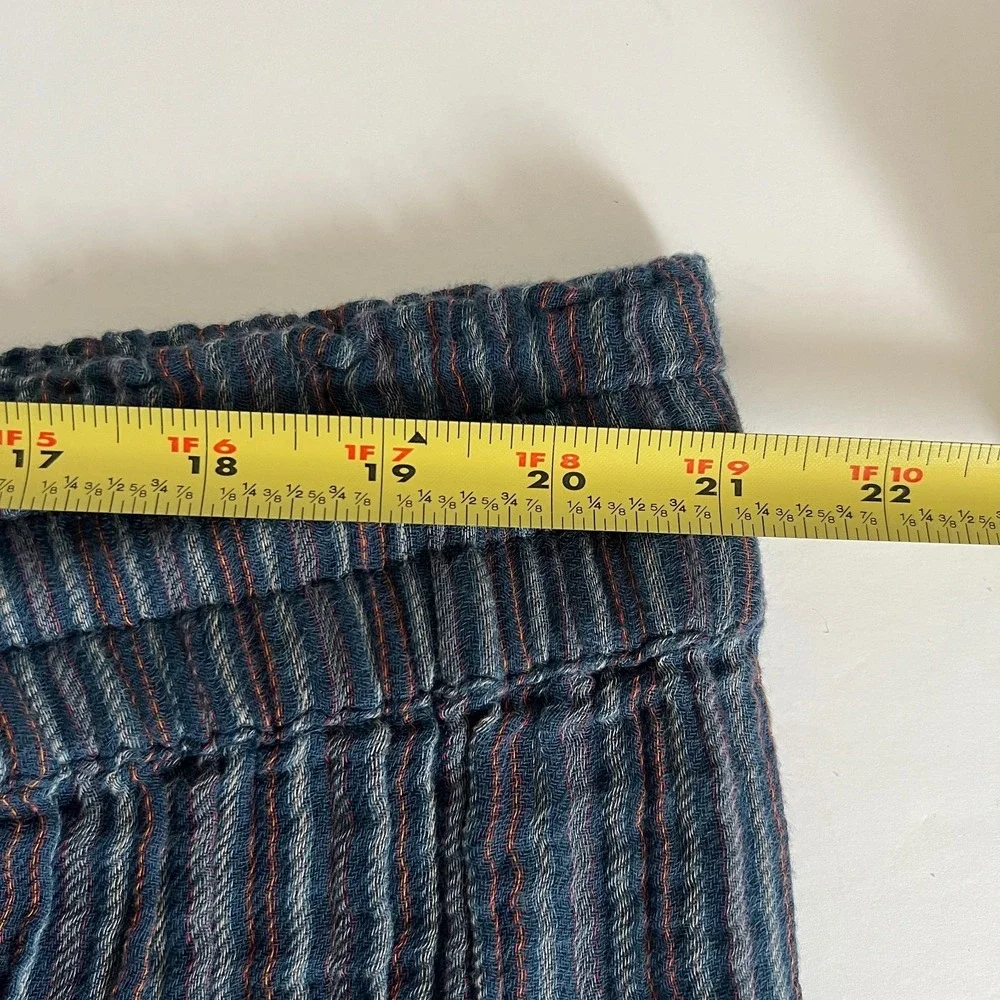NWT Sundance Sz XXL Campari Pull‎ On Pants Striped Gauzy Cotton Blue Boho Beachy